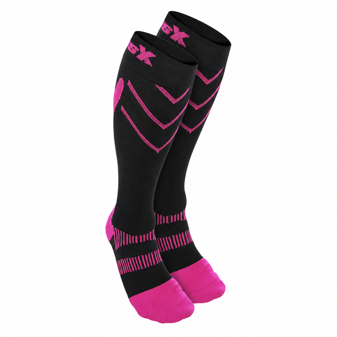 CSX 20-30 mmHg Compression Socks Pink on Black