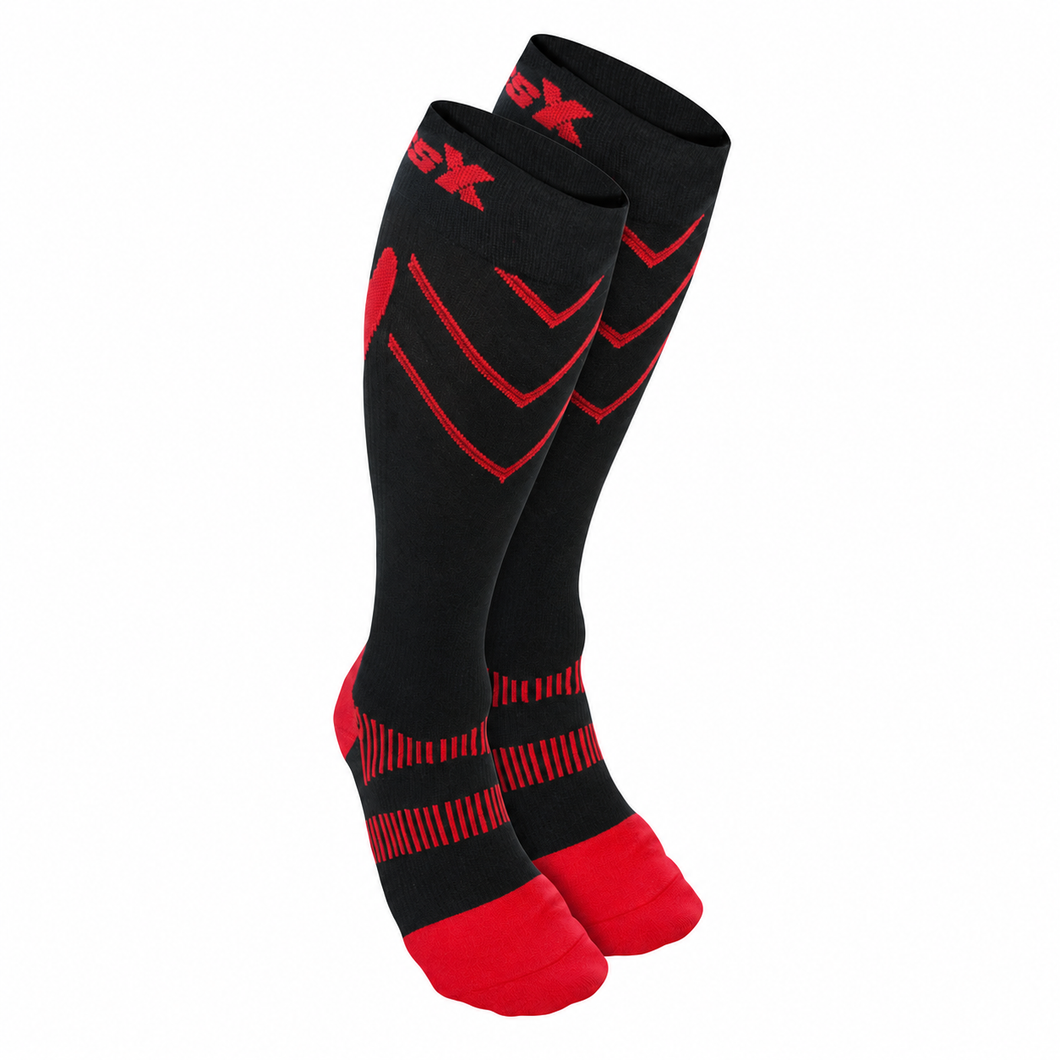 CSX 15-20 mmHg Compression Socks Red on Black