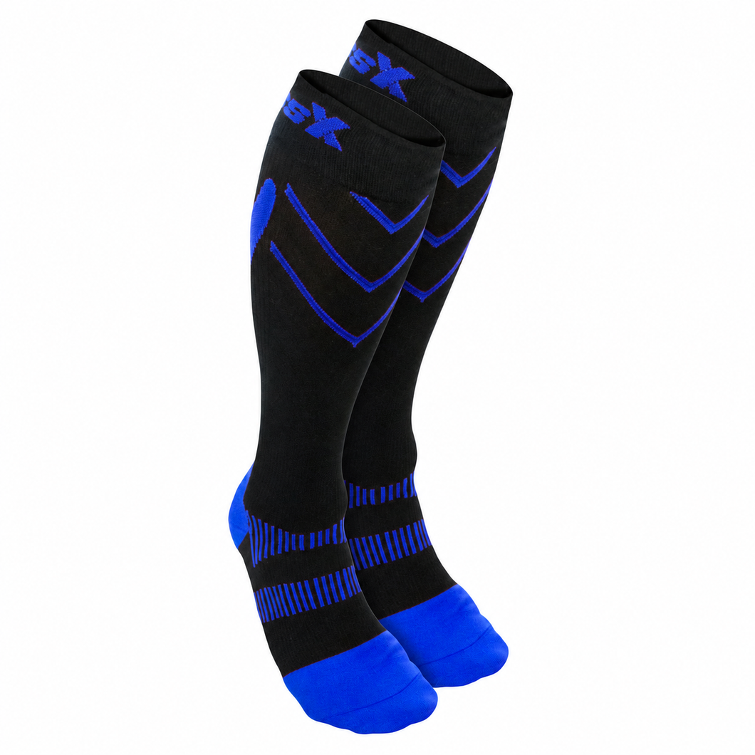 CSX 15-20 mmHg Compression Socks Royal Blue on Black