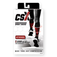 CSX 20-30 mmHg Compression Socks Red on Black