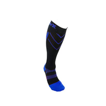 Front View of CSX 15-20 mmHg Royal Blue on Black Compression Socks