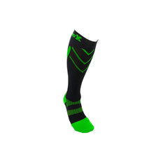 Front View of CSX 15-20 mmHg Green on Black Compression Socks