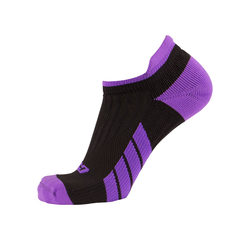 CSX X100 Low Cut Purple on Black Ankle Socks PRO