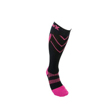 Front View of CSX 20-30 mmHg Pink on Black Compression Socks