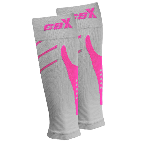 CSX Pink on Gray Compression Calf Sleeves