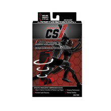 CSX 15-20 mmHg Red on Black Compression Socks Packaging