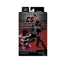 CSX 20-30 mmHg Pink on Black Compression Socks Packaging