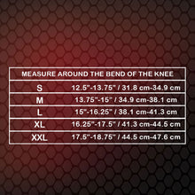 X525 Knee Support with Flexible Side Stabilizers Size Chart